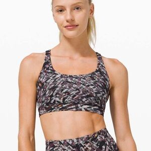 Lululemon Energy Bra Medium Support B–D Cup Kaleidoscopic Pink Everlux Size 2